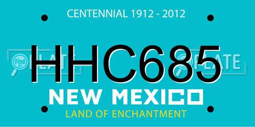 HHC685 New Mexico License Plate