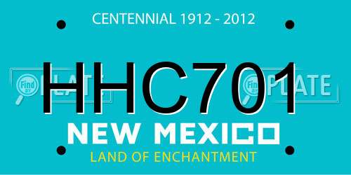 HHC701 New Mexico License Plate