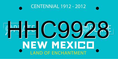 HHC9928 New Mexico License Plate