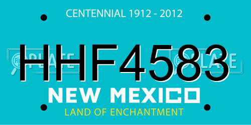 HHF4583 New Mexico License Plate