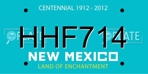 HHF714 New Mexico License Plate