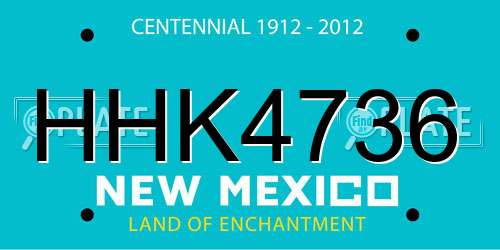 HHK4736 New Mexico License Plate