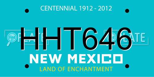 HHT646 New Mexico License Plate