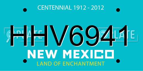 HHV6941 New Mexico License Plate