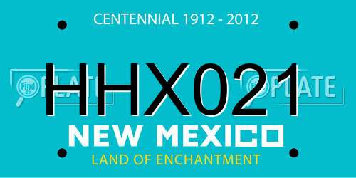 HHX021 New Mexico License Plate