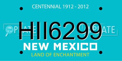 HII6299 New Mexico License Plate