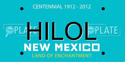 HILOL New Mexico License Plate