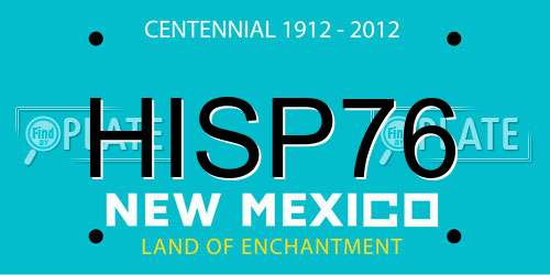 HISP76 New Mexico License Plate