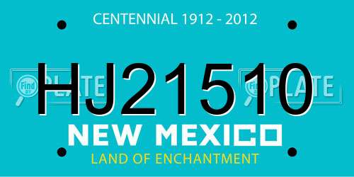 HJ21510 New Mexico License Plate
