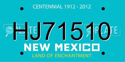 HJ71510 New Mexico License Plate
