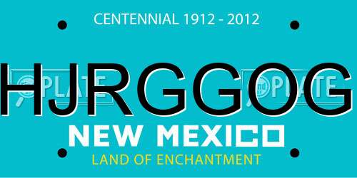 HJRGGOG New Mexico License Plate
