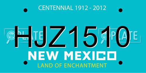 HJZ1510 New Mexico License Plate
