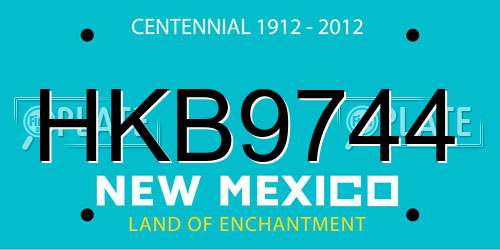 HKB9744 New Mexico License Plate