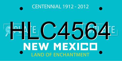 HLC4564 New Mexico License Plate