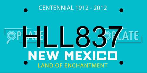 HLL837 New Mexico License Plate