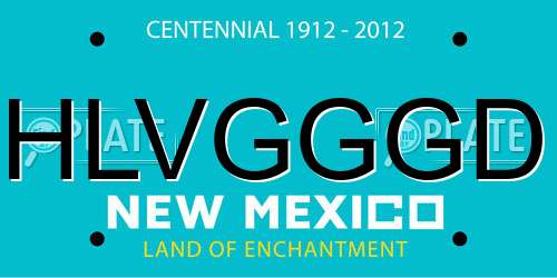 HLVGGGD New Mexico License Plate