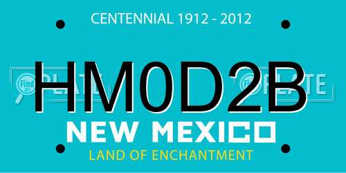 HM0D2B New Mexico License Plate