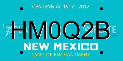 HM0Q2B New Mexico License Plate
