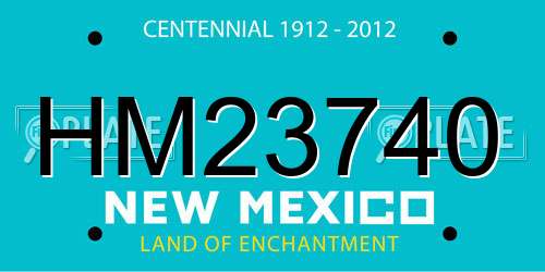 HM23740 New Mexico License Plate