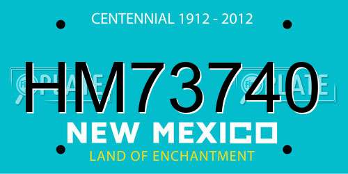 HM73740 New Mexico License Plate