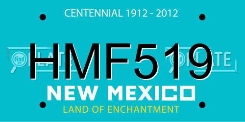 HMF519 New Mexico License Plate