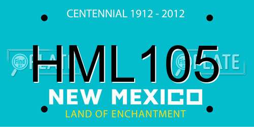 HML105 New Mexico License Plate