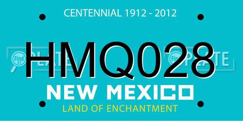 HMQ028 New Mexico License Plate