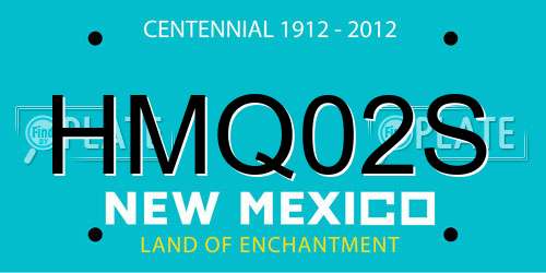 HMQ02S New Mexico License Plate