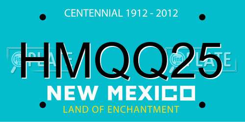 HMQQ25 New Mexico License Plate