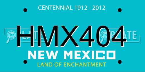 HMX404 New Mexico License Plate