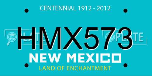 HMX573 New Mexico License Plate