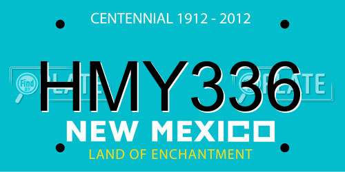 HMY336 New Mexico License Plate