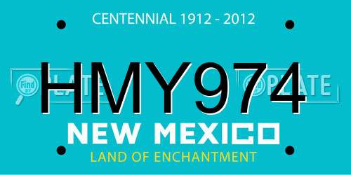 HMY974 New Mexico License Plate