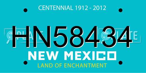 HN58434 New Mexico License Plate