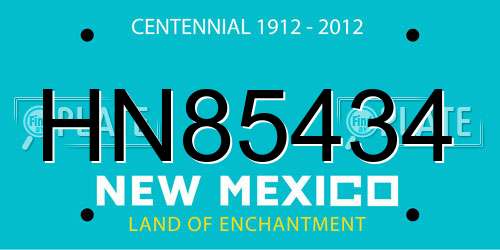 HN85434 New Mexico License Plate