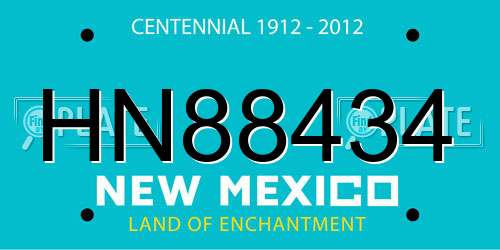 HN88434 New Mexico License Plate