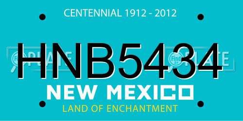 HNB5434 New Mexico License Plate