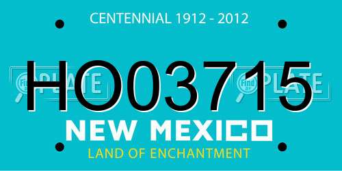 HO03715 New Mexico License Plate