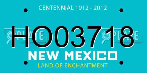 HO03718 New Mexico License Plate