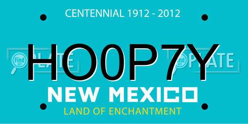 HO0P7Y New Mexico License Plate