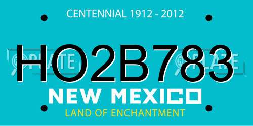 HO2B783 New Mexico License Plate