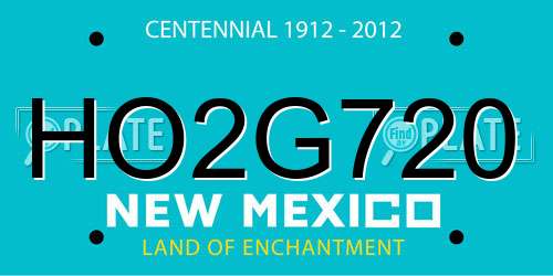 HO2G720 New Mexico License Plate