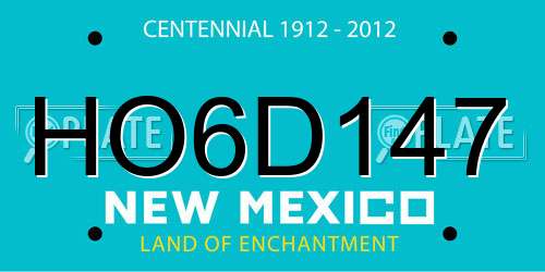 HO6D147 New Mexico License Plate