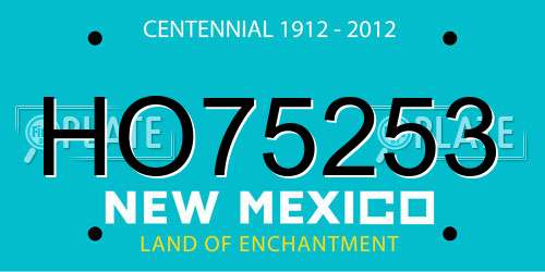 HO75253 New Mexico License Plate