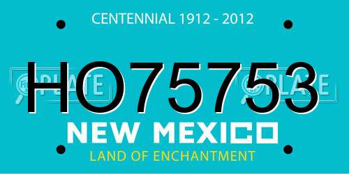 HO75753 New Mexico License Plate