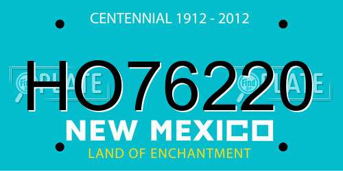 HO76220 New Mexico License Plate
