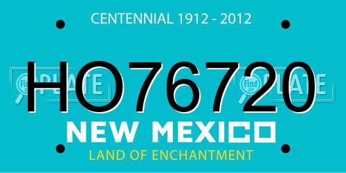 HO76720 New Mexico License Plate
