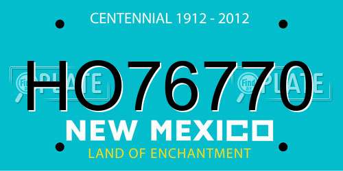 HO76770 New Mexico License Plate