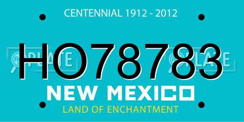 HO78783 New Mexico License Plate