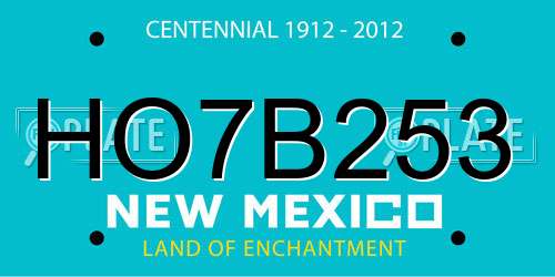 HO7B253 New Mexico License Plate